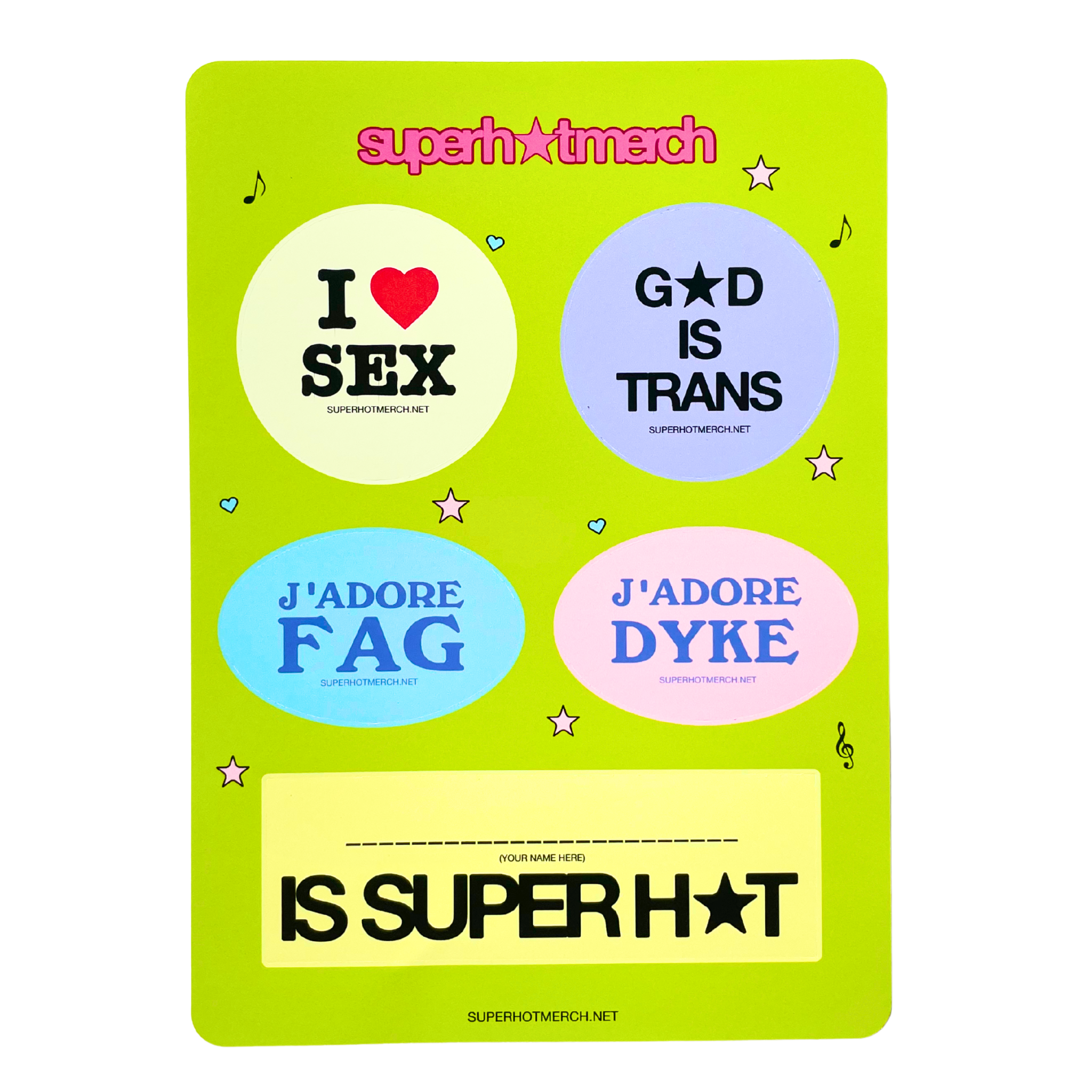 Super Hot Merch Sticker Sheet