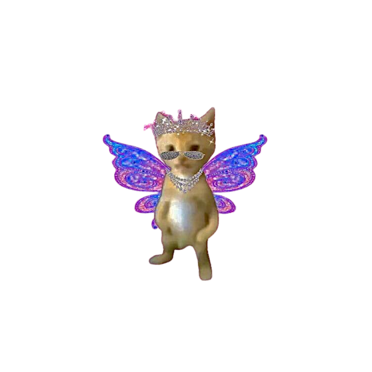 cat with butterfly wings and sunglasses