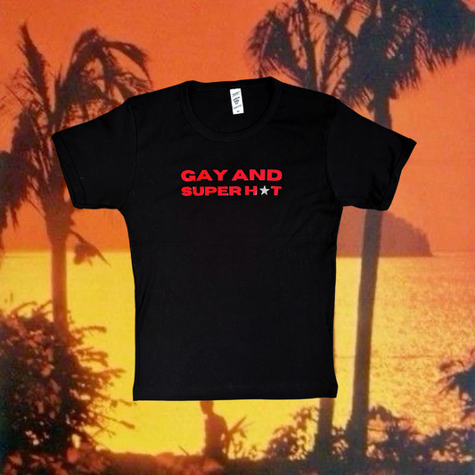 gay & super hot baby tee